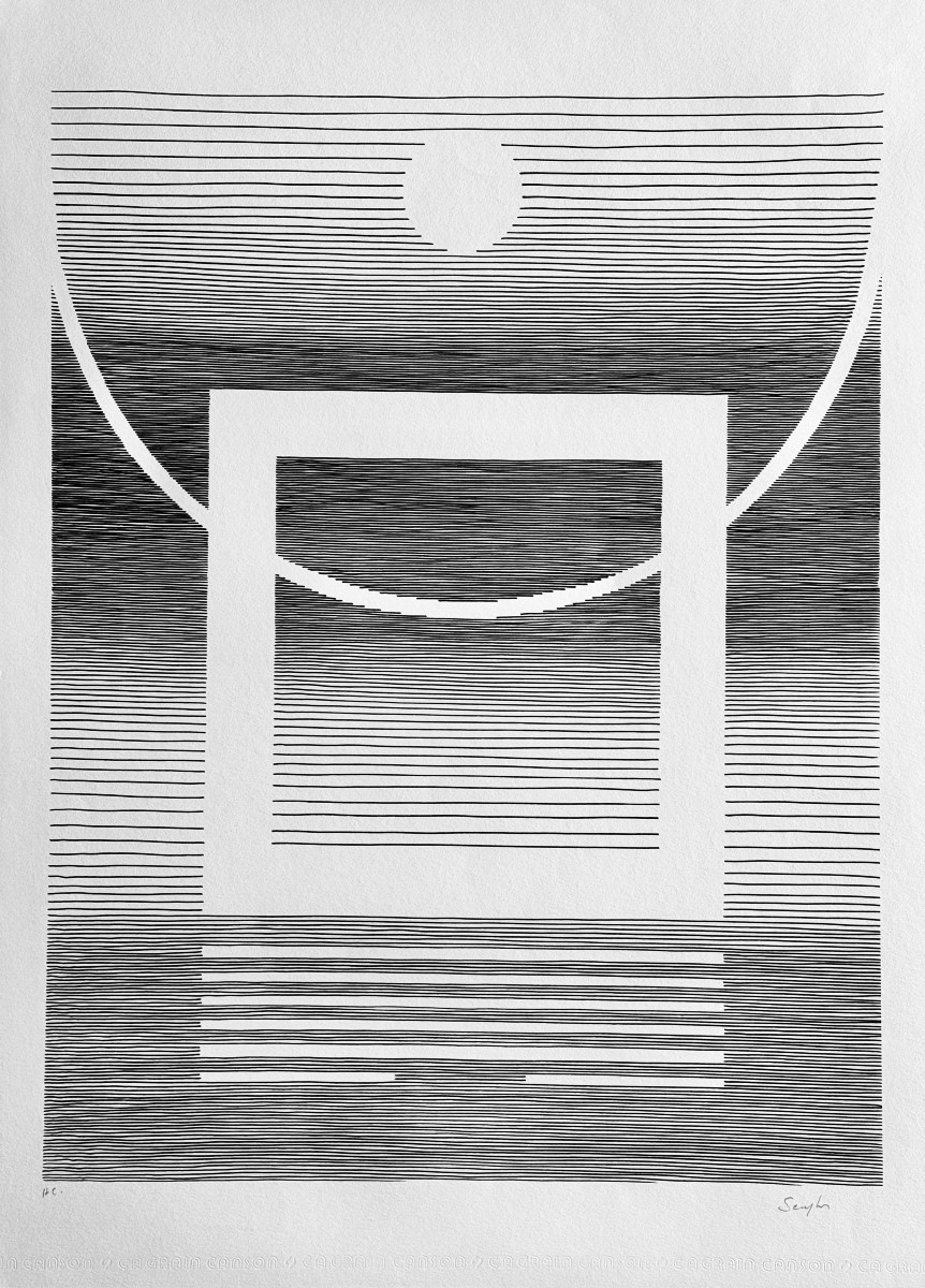 Michel Seuphor ( 1901-1999 ) Lithographie Hors Commerce Sur Papier Arches