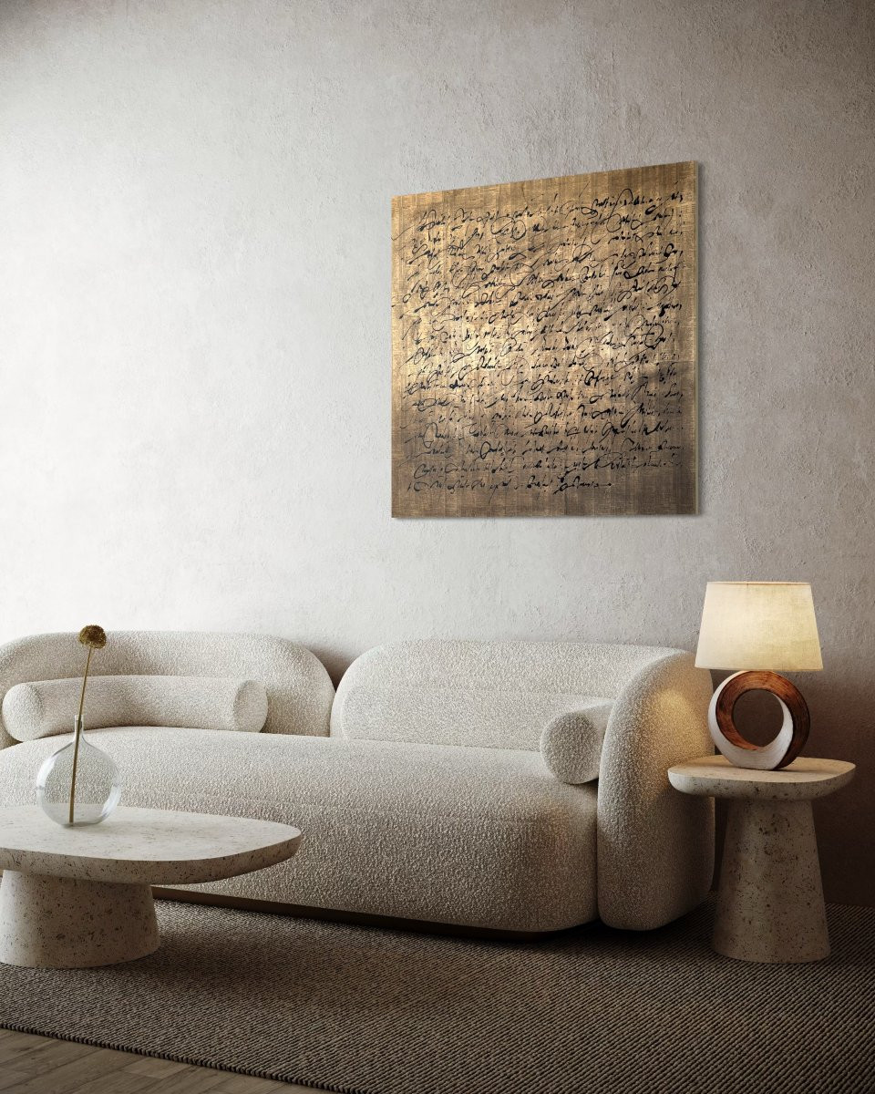 Robert Detheux - 1985 - Large Painting, Calligraphy On Old Yearbook Pages, Ink-photo-4