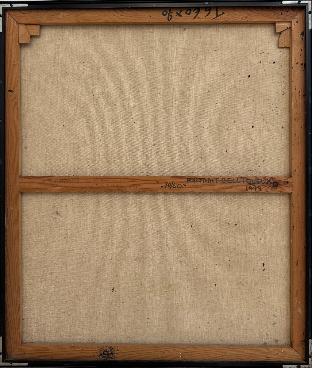 Robert Detheux - 1979 - Surrealist Painting On Canvas "madame La Colonelle" -photo-1