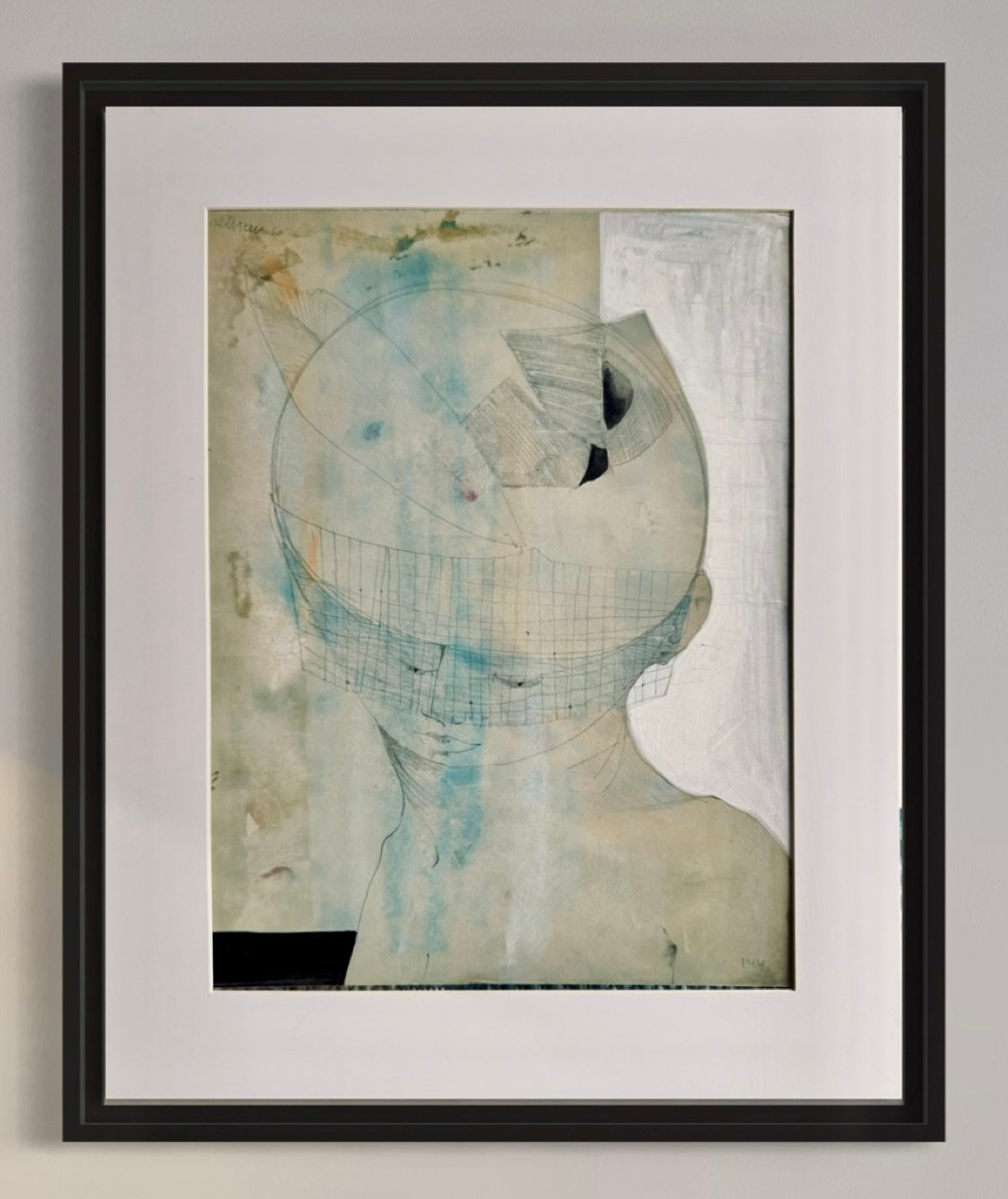 Robert Detheux - 1960 - Aquarelle surréaliste - encadrée
