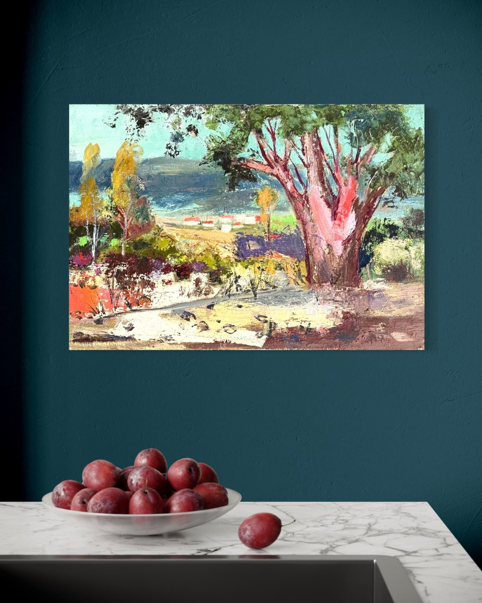 Marie Louise Ogier - Eucalyptus In The Village - Circa 1950 - Oil On Canvas-photo-3