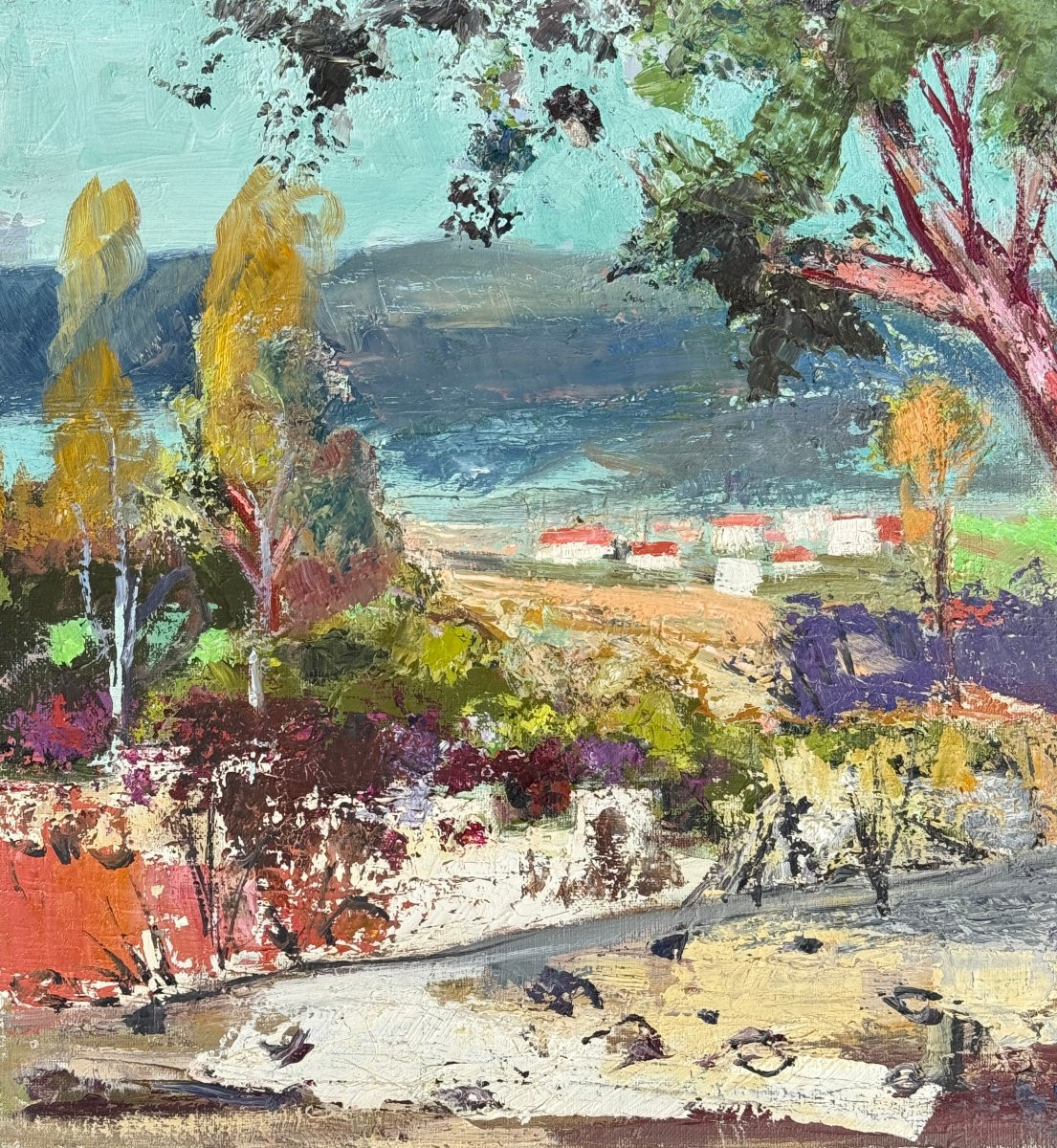 Marie Louise Ogier - Eucalyptus In The Village - Circa 1950 - Oil On Canvas-photo-2
