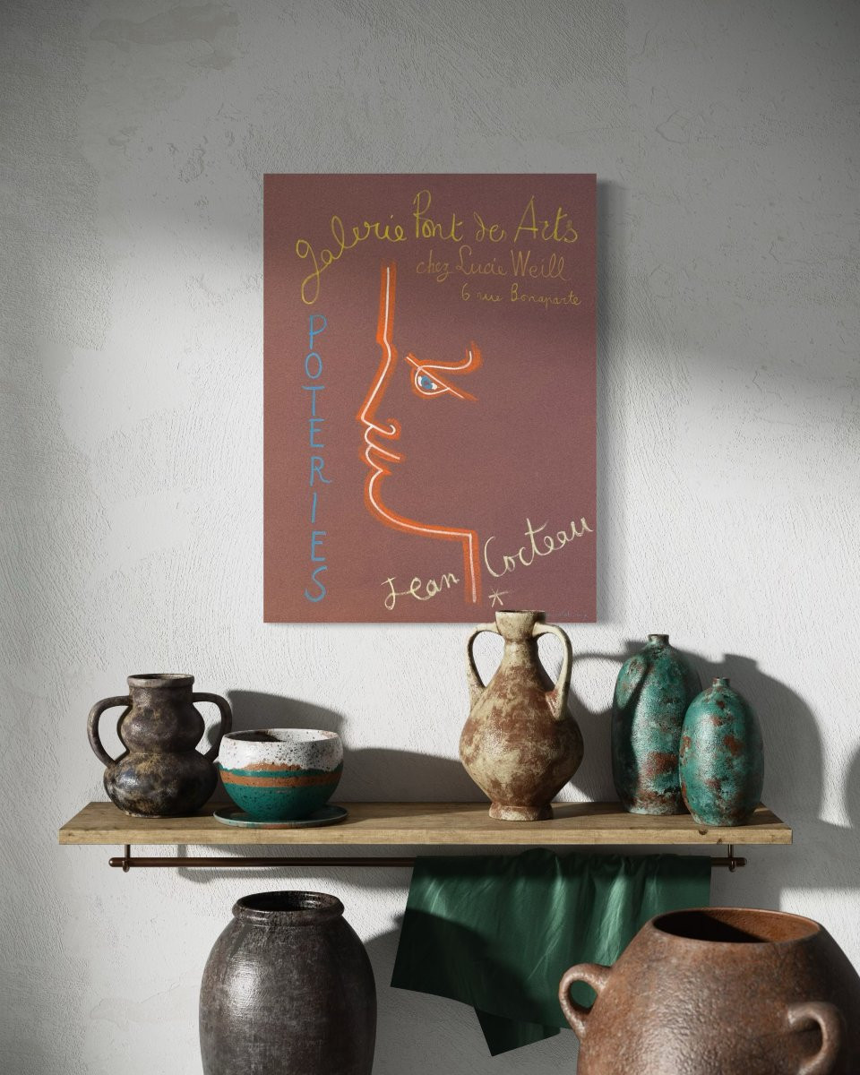 Jean Cocteau - Lithographie Mourlot - Galerie Pont des Arts Paris 1958-photo-2