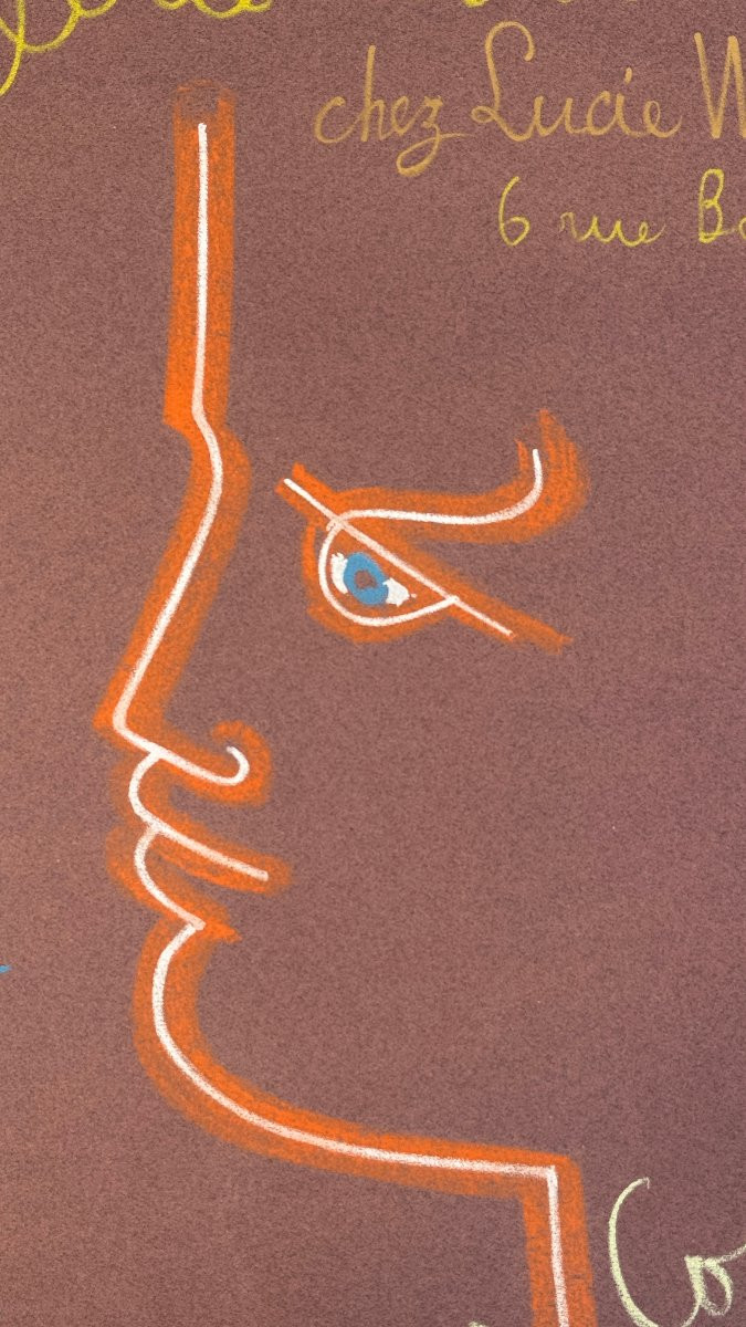 Jean Cocteau - Lithographie Mourlot - Galerie Pont des Arts Paris 1958-photo-4
