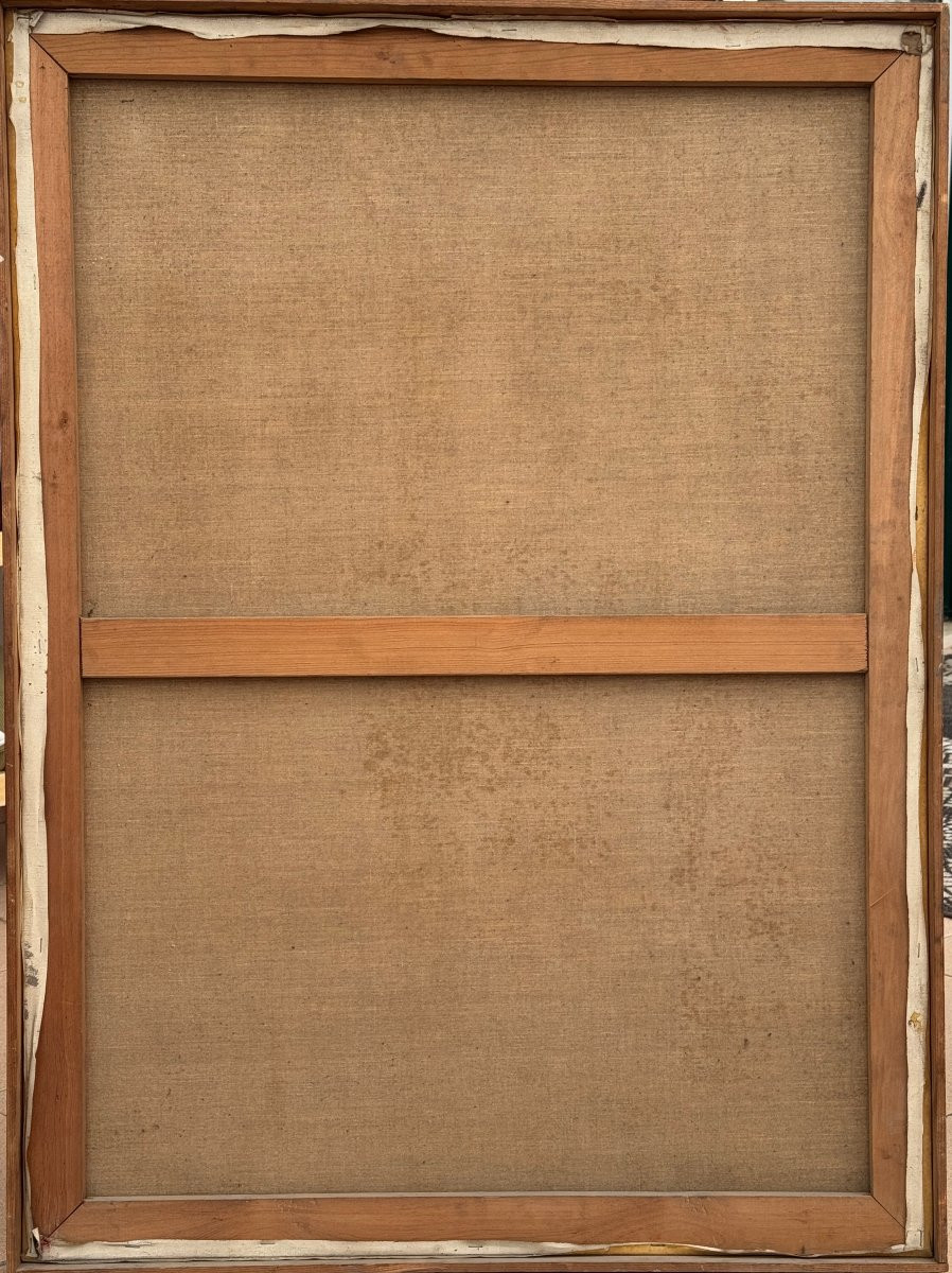 Marcus de Vestele - L'offrande rouge - 1971 - Grande peinture Cobra sur toile-photo-2