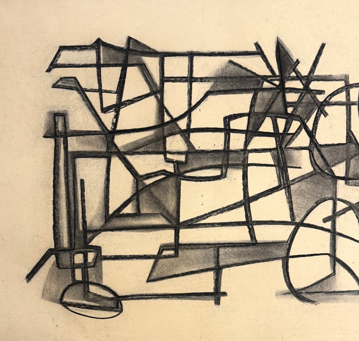 Silvin Bronkart ( 1915-1967 ) Oeuvre abstraite de 1949-photo-1