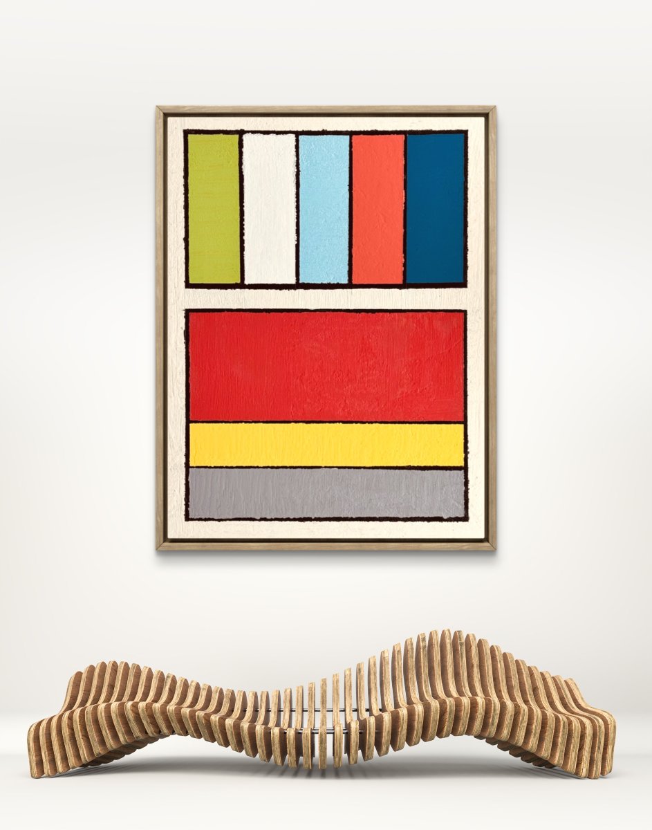 Shozo Hirai (1948-2024) - Constructivist Composition Circa 1980 On Panel-photo-2