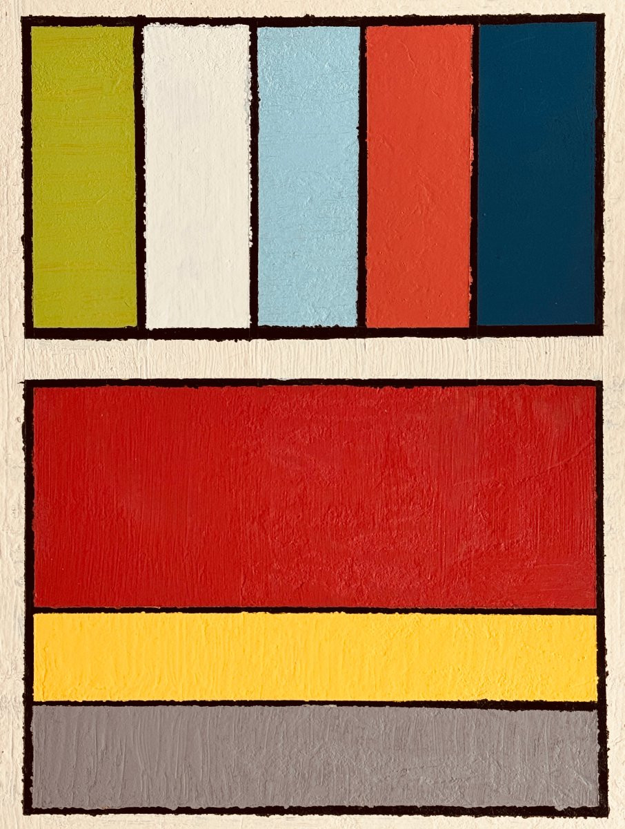 Shozo Hirai (1948-2024) - Constructivist Composition Circa 1980 On Panel-photo-3