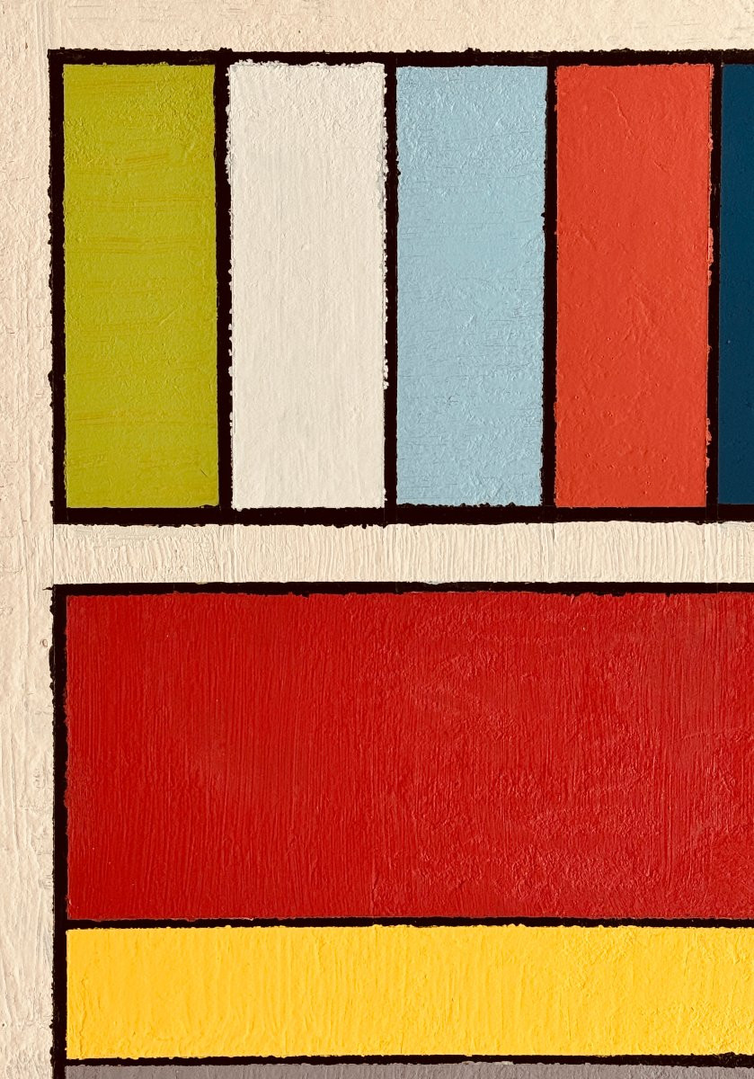 Shozo Hirai (1948-2024) - Constructivist Composition Circa 1980 On Panel-photo-1