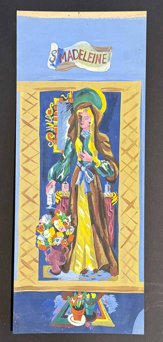 Paule And Max Ingrand - Preparatory Work In Gouache Circa 1950 Ste Madeleine