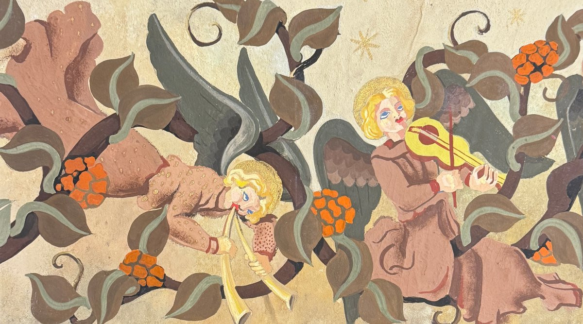 Paule And Max Ingrand - Preparatory Work In Gouache Circa 1950-photo-2