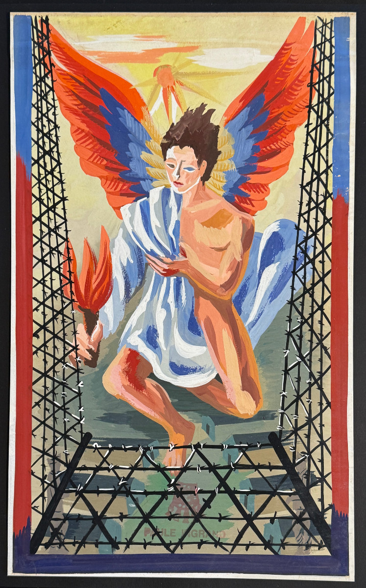 Paule And Max Ingrand - Large Preparatory Work In Gouache Circa 1950