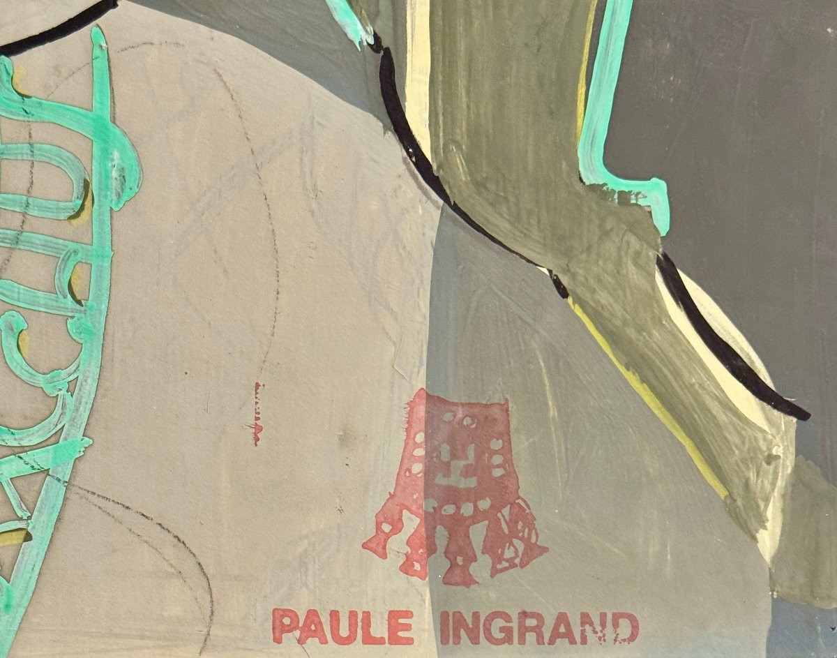 Paule et Max Ingrand - Oeuvre préparatoire à la gouache Art déco-photo-1