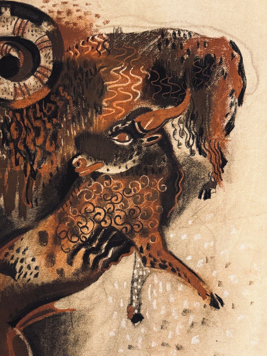 Paule et Max Ingrand - Grande oeuvre Art Déco africanisant vers 1940-photo-4