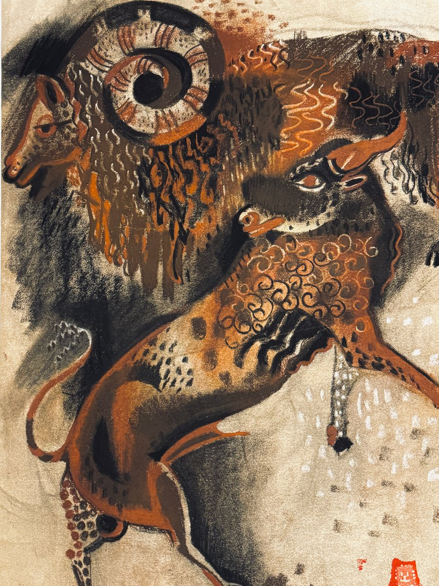 Paule et Max Ingrand - Grande oeuvre Art Déco africanisant vers 1940-photo-1