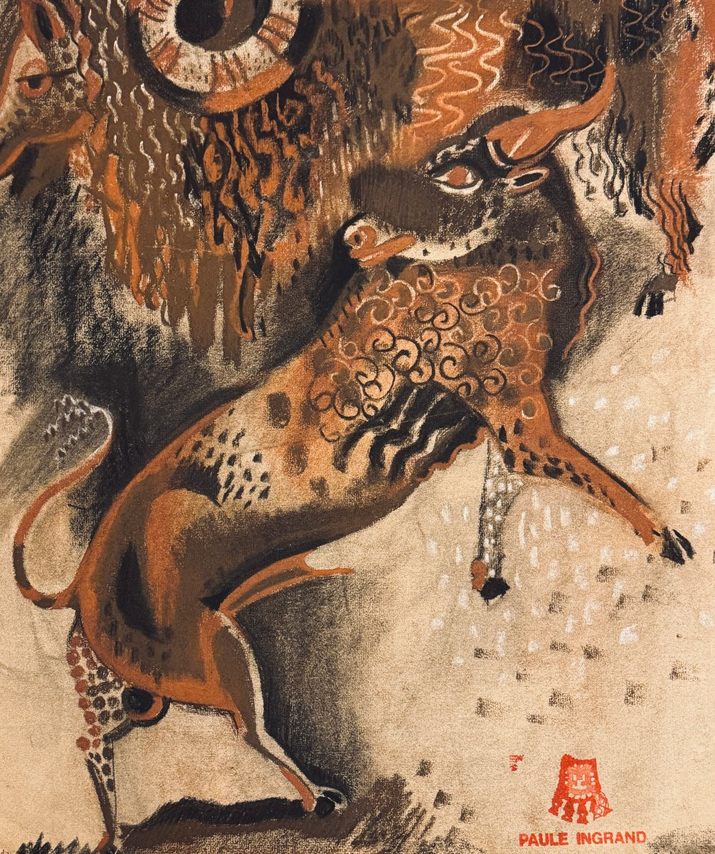 Paule et Max Ingrand - Grande oeuvre Art Déco africanisant vers 1940-photo-5