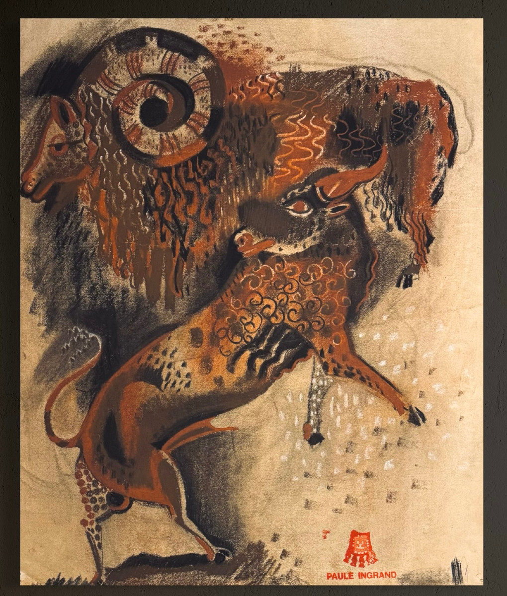 Paule et Max Ingrand - Grande oeuvre Art Déco africanisant vers 1940