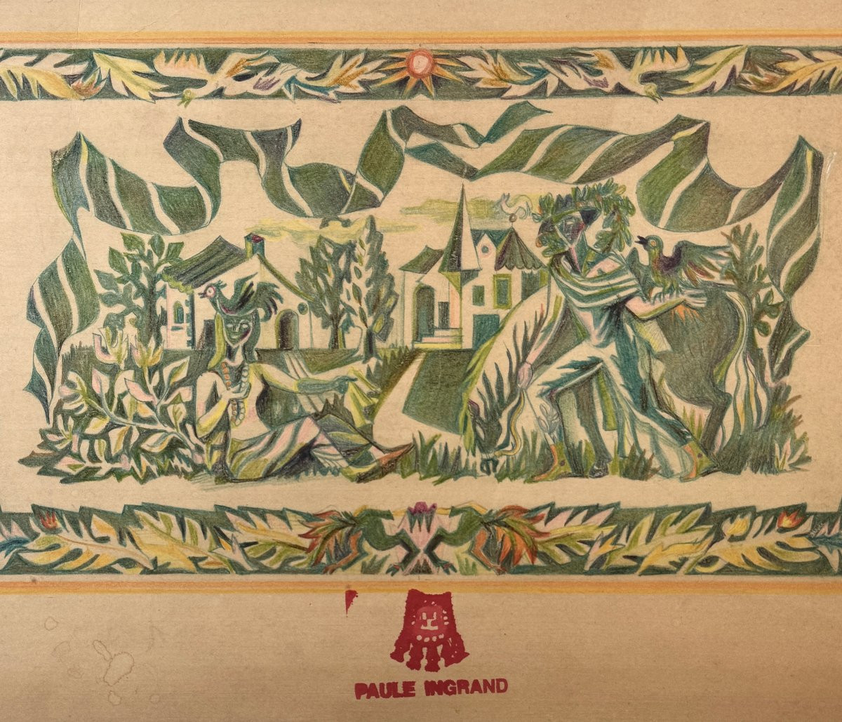 Paule et Max Ingrand - Projet pour un grand panneau Art Déco vers 1940 -photo-2