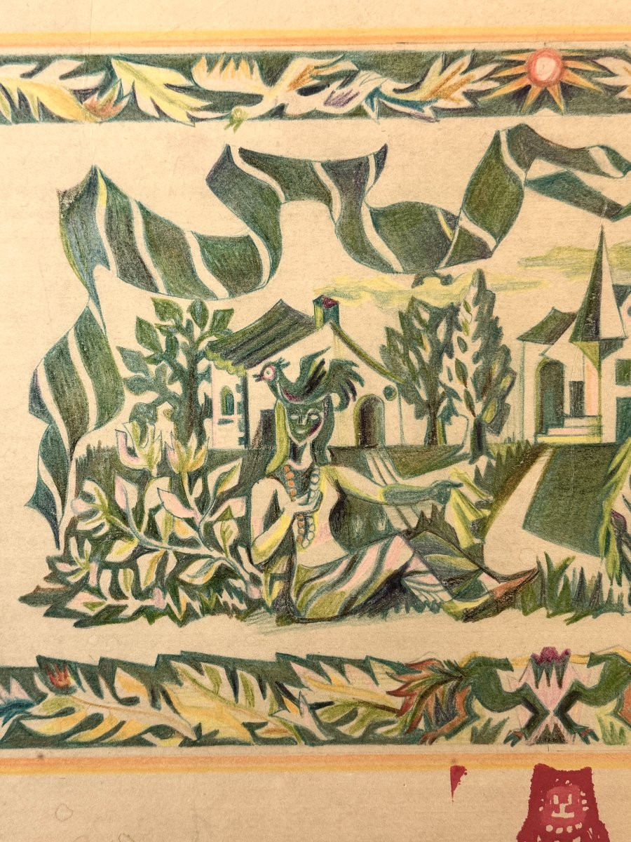 Paule et Max Ingrand - Projet pour un grand panneau Art Déco vers 1940 -photo-3