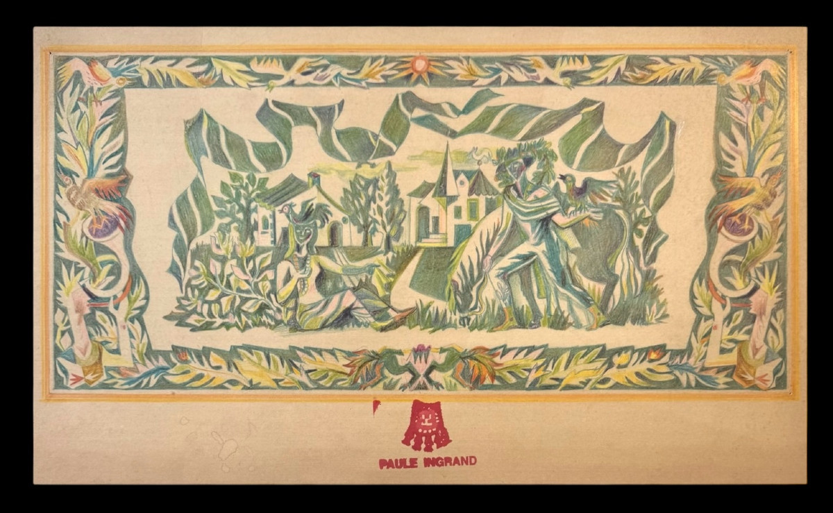 Paule et Max Ingrand - Projet pour un grand panneau Art Déco vers 1940 