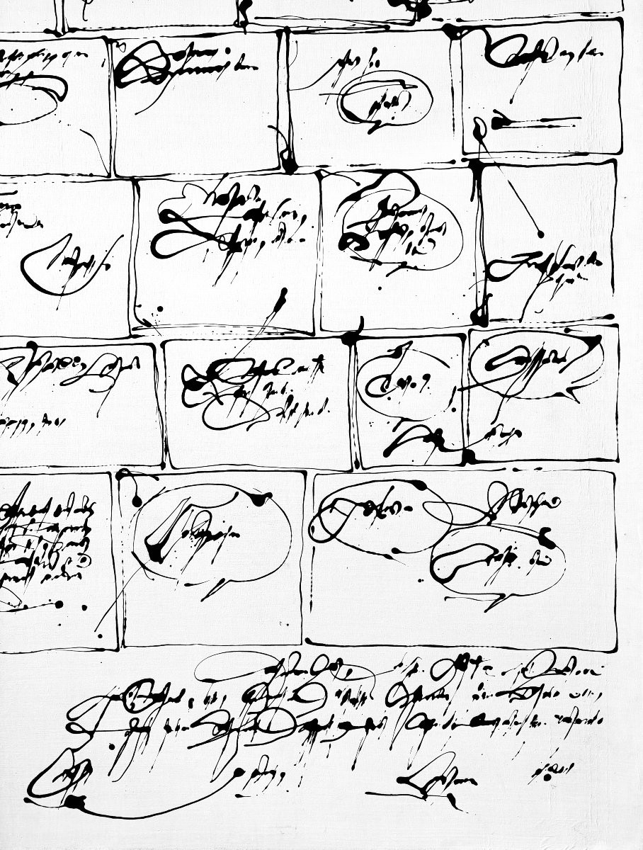 Robert Detheux - Huge Oil On Canvas From 1984 "anecdotes Without Images 2" 160cm X 120cm-photo-2