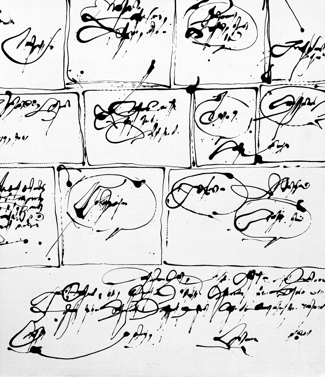 Robert Detheux - Huge Oil On Canvas From 1984 "anecdotes Without Images 2" 160cm X 120cm-photo-4