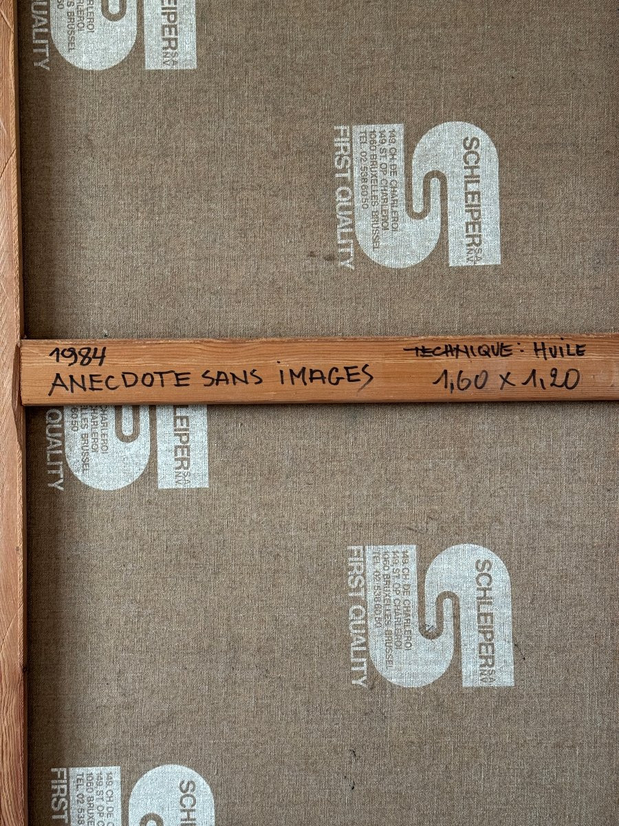 Robert Detheux - Huge Oil On Canvas From 1984 "anecdotes Without Images 2" 160cm X 120cm-photo-6