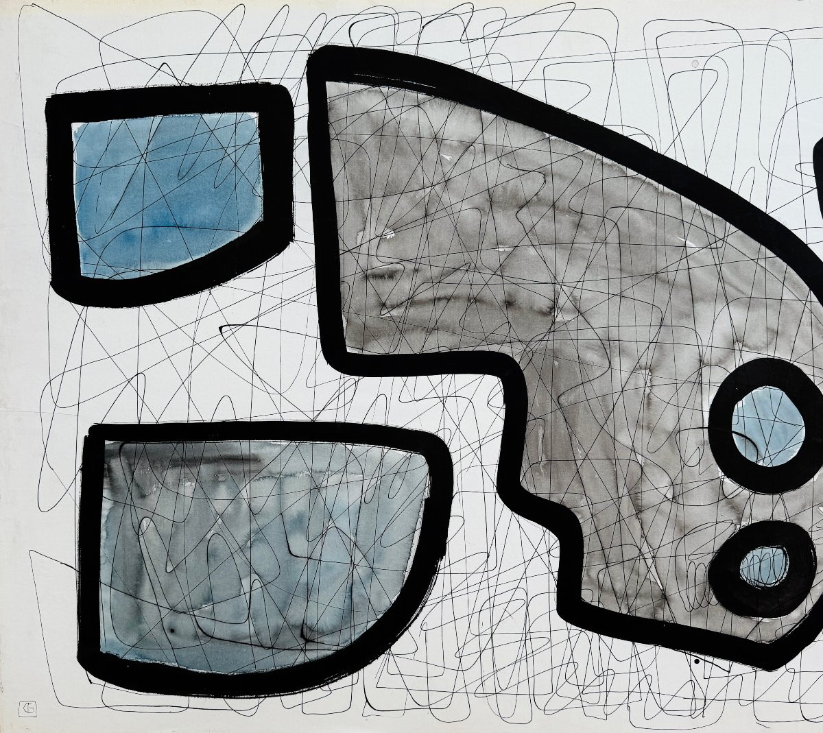 Gundi Falk (1966) Organic Composition In Blue -photo-3