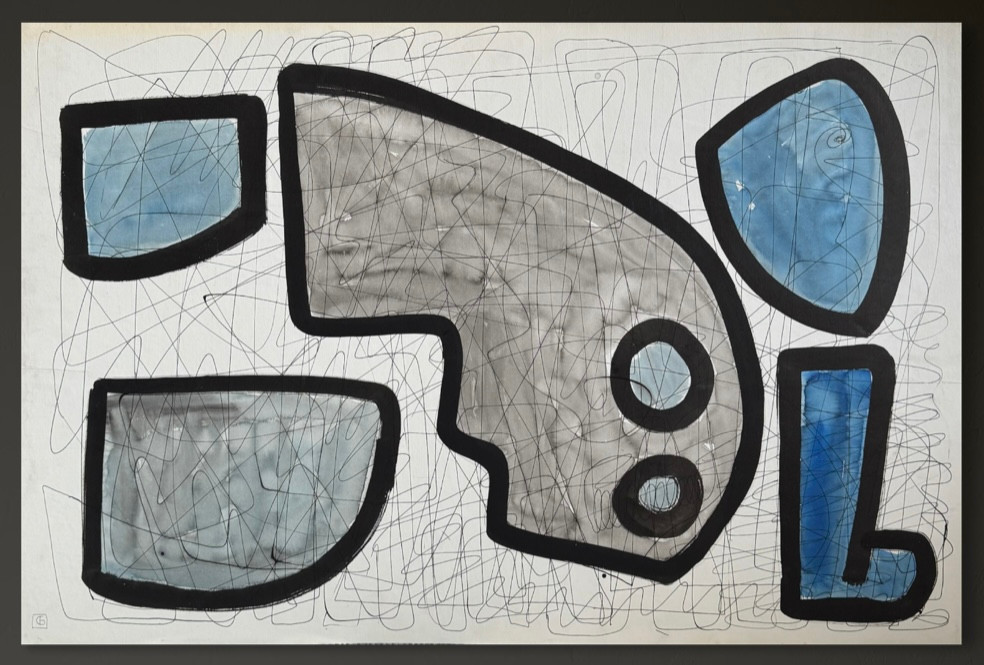 Gundi Falk (1966) Organic Composition In Blue 