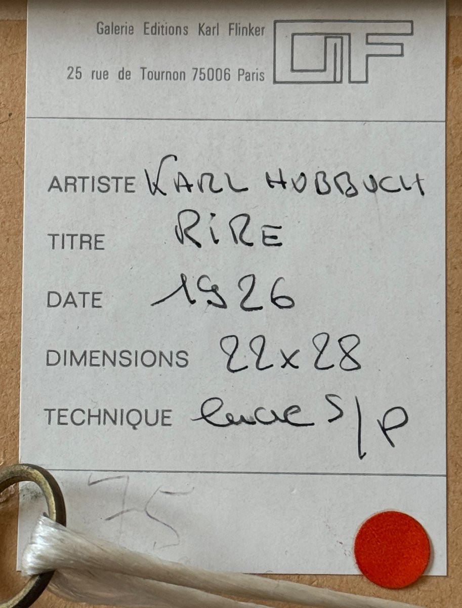 Karl Hubbuch - Rare 1926 Drawing - Galerie Karl Flinker Paris - Framed-photo-4