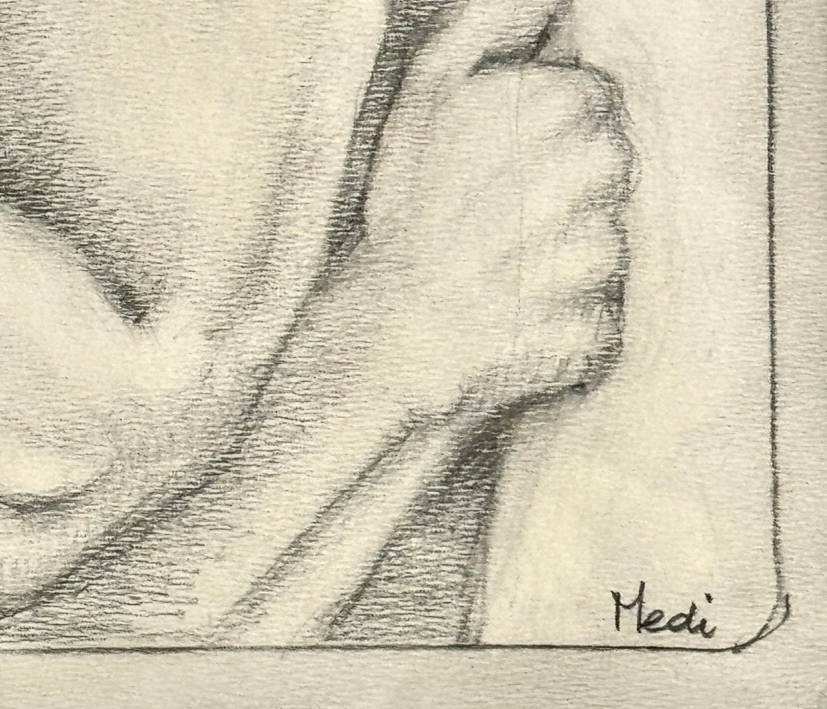 Medi Holtrop - Rare Large Drawing With Norwegian Text-photo-4