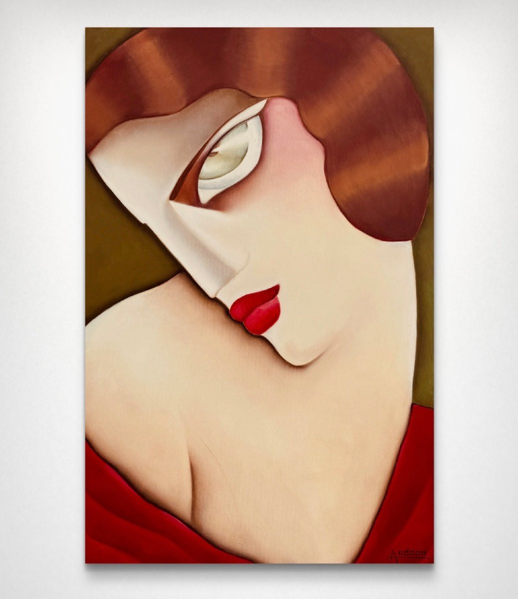 Ardoon - Large  Art Déco Oil On Canvas Painting - Signed-photo-2