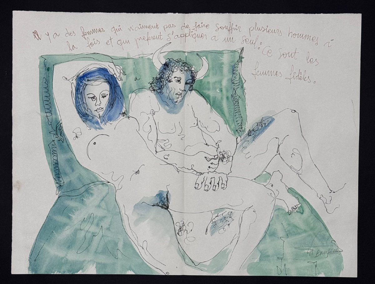 Jesús Fuertes Maquette complète du livre d’artiste L’érotisme d’un trait 10 grandes aquarelles-photo-3
