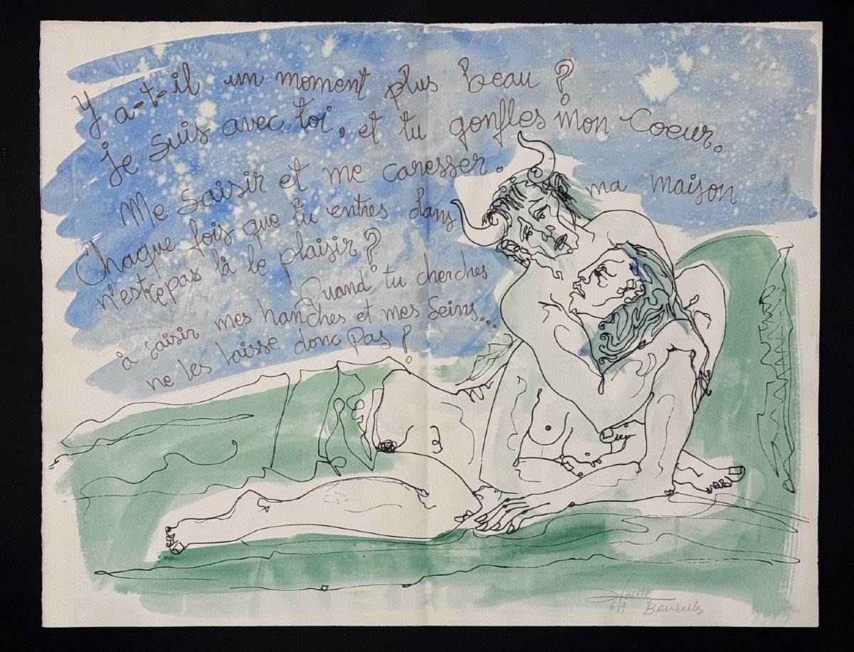 Jesús Fuertes Maquette complète du livre d’artiste L’érotisme d’un trait 10 grandes aquarelles-photo-4