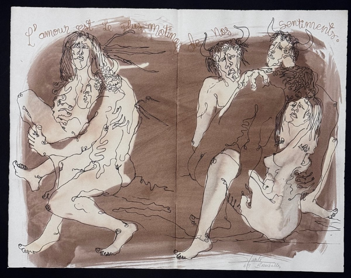 Jesús Fuertes Maquette complète du livre d’artiste L’érotisme d’un trait 10 grandes aquarelles-photo-1