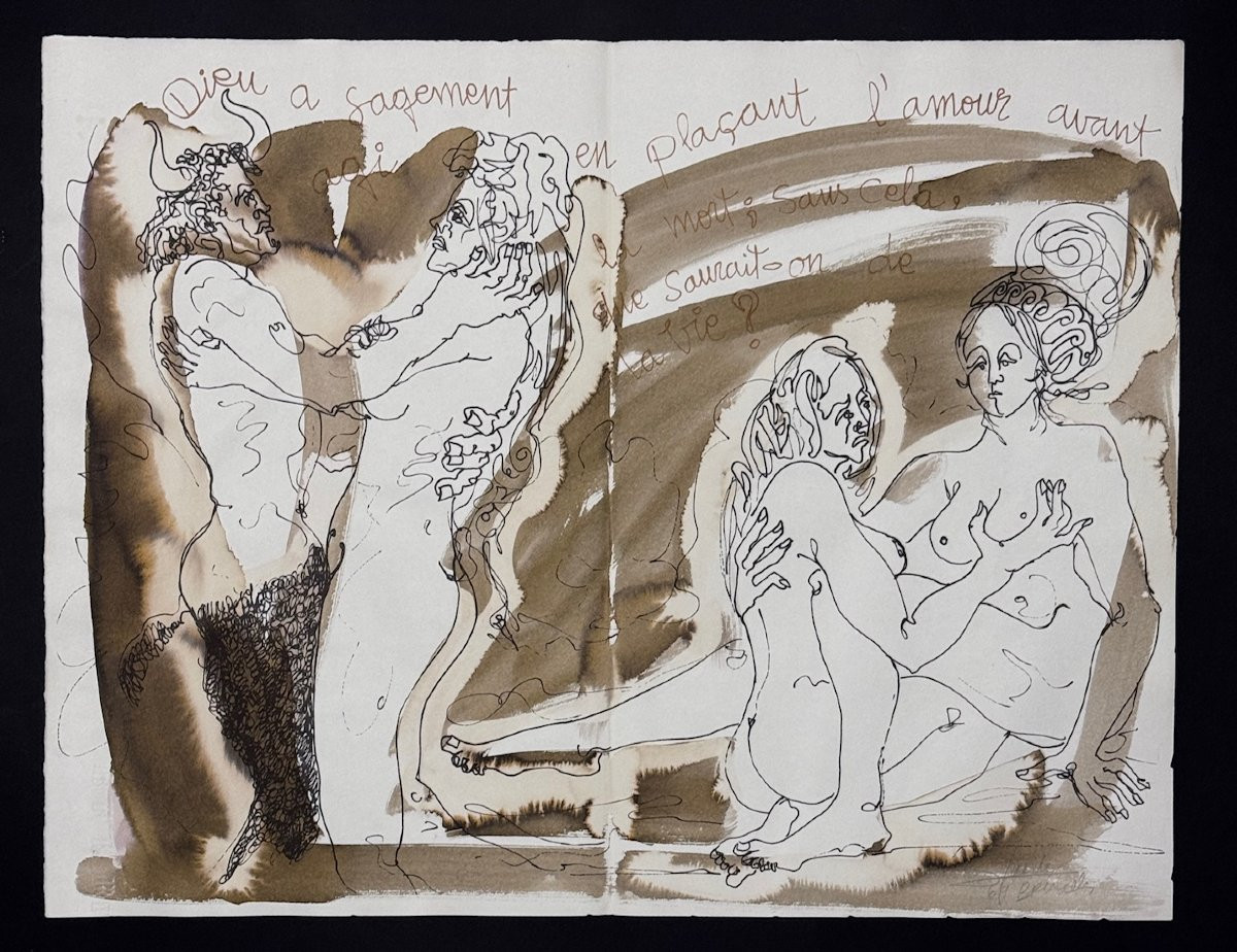 Jesús Fuertes Maquette complète du livre d’artiste L’érotisme d’un trait 10 grandes aquarelles-photo-5