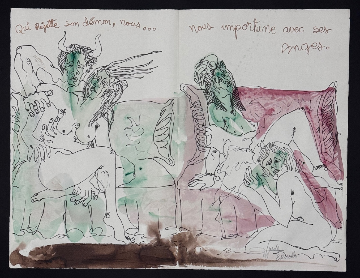 Jesús Fuertes Maquette complète du livre d’artiste L’érotisme d’un trait 10 grandes aquarelles