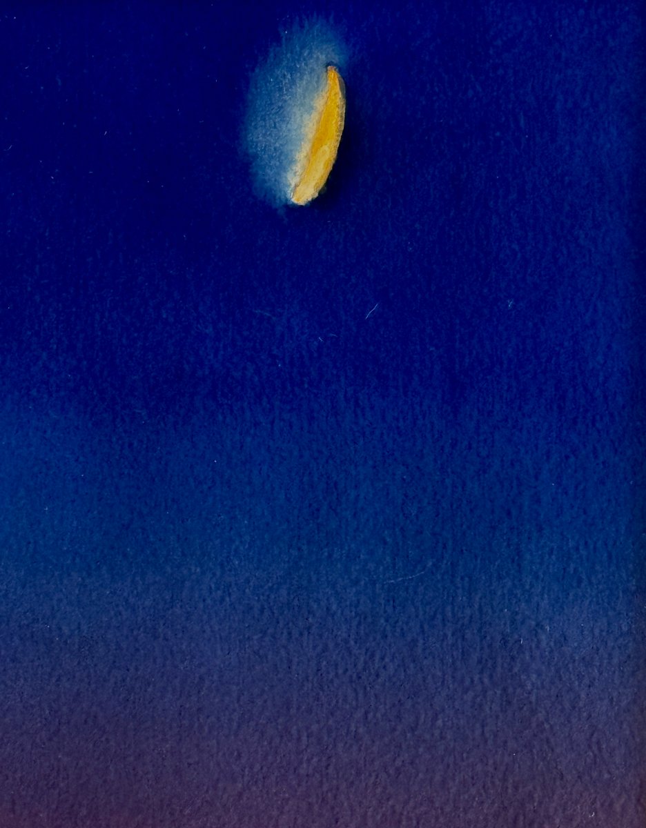 Daniel Pommereulle - Rare aquarelle de 1979 - Objet du couchant -photo-4