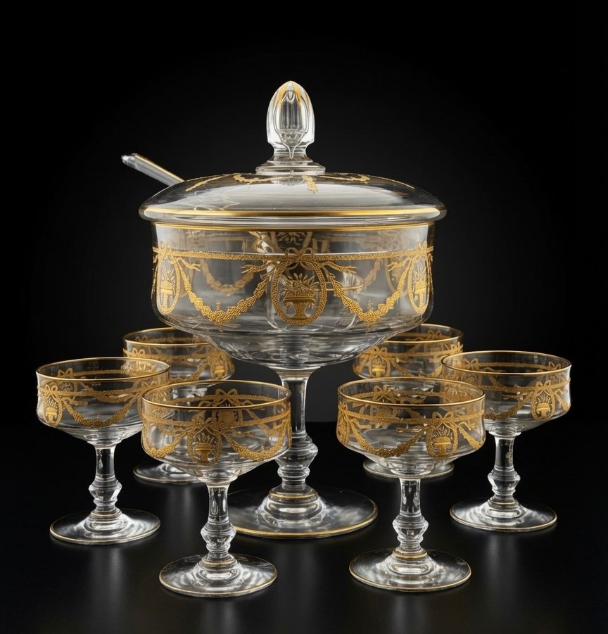 Sapho Or Fruit Set – Saint-louis Crystal, Complete With Tray – Circa 1890–1900-photo-2