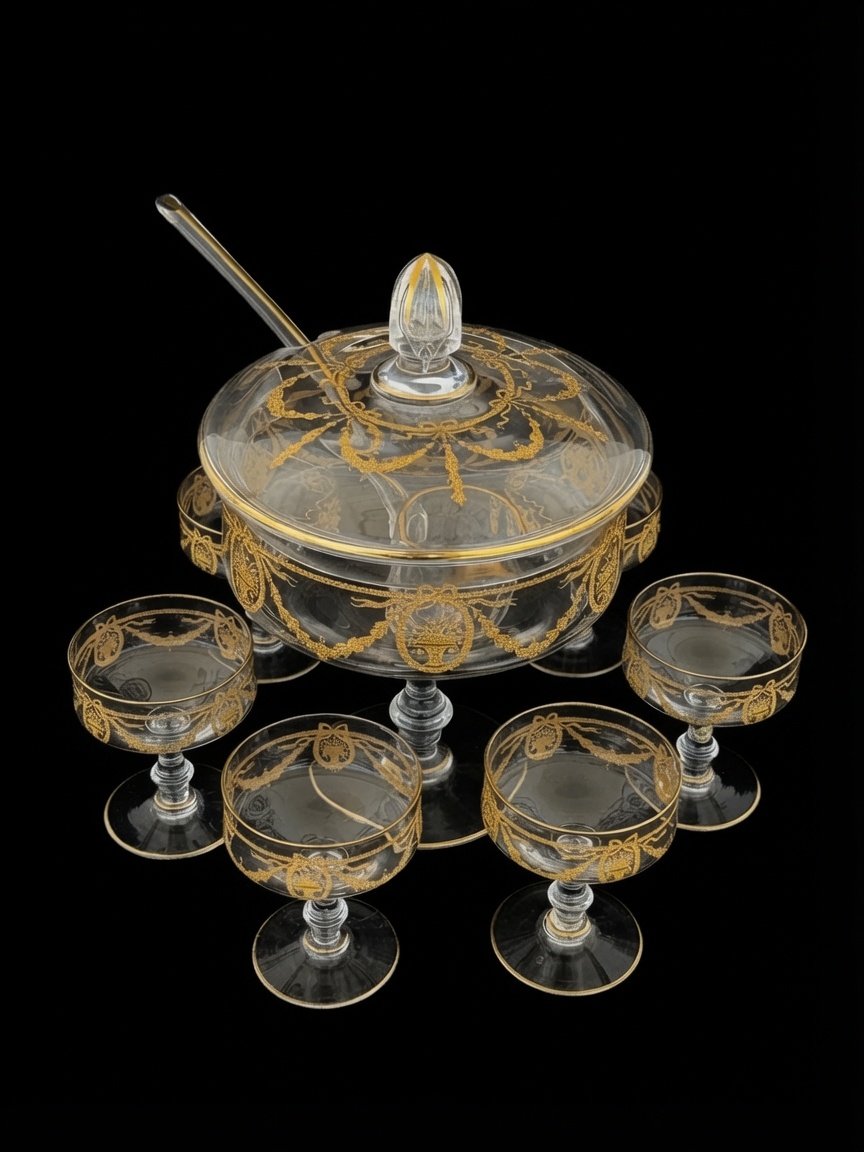 Sapho Or Fruit Set – Saint-louis Crystal, Complete With Tray – Circa 1890–1900-photo-3