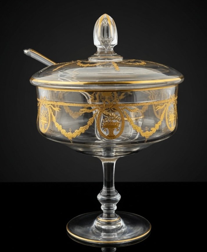 Sapho Or Fruit Set – Saint-louis Crystal, Complete With Tray – Circa 1890–1900-photo-3