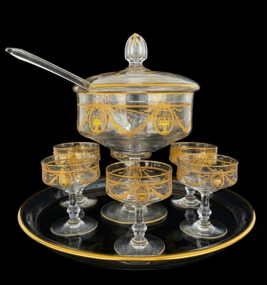 Sapho Or Fruit Set – Saint-louis Crystal, Complete With Tray – Circa 1890–1900-photo-4