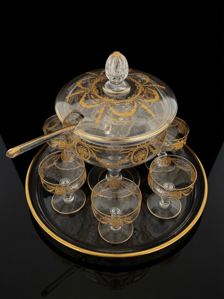Sapho Or Fruit Set – Saint-louis Crystal, Complete With Tray – Circa 1890–1900-photo-5