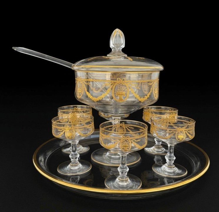 Sapho Or Fruit Set – Saint-louis Crystal, Complete With Tray – Circa 1890–1900