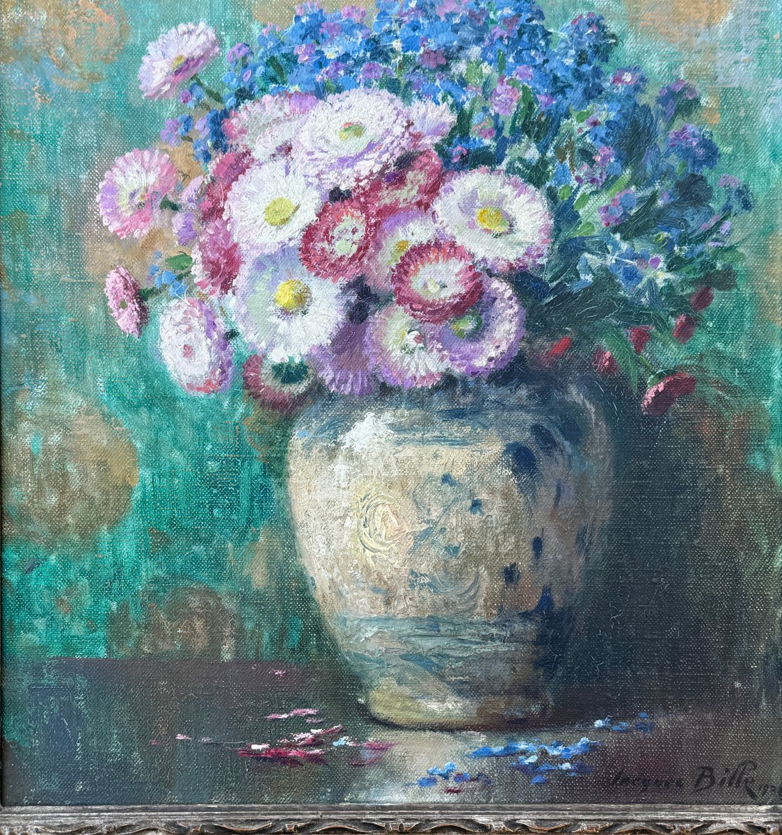 Jacques Bille  - Bouquet Of Daisies And Cornflowers - 1928 - Galerie Georges Petit-photo-3