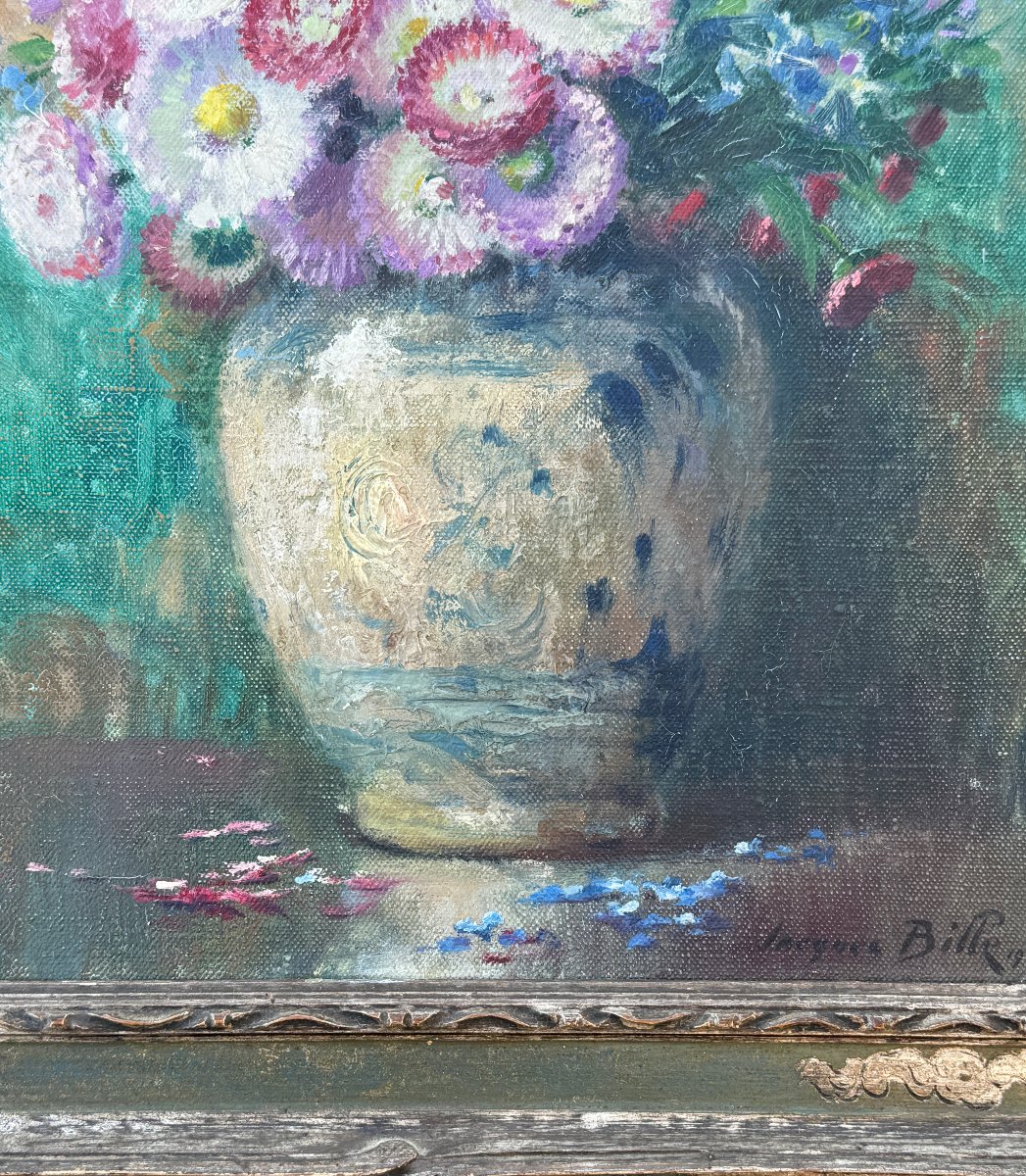Jacques Bille  - Bouquet Of Daisies And Cornflowers - 1928 - Galerie Georges Petit-photo-3