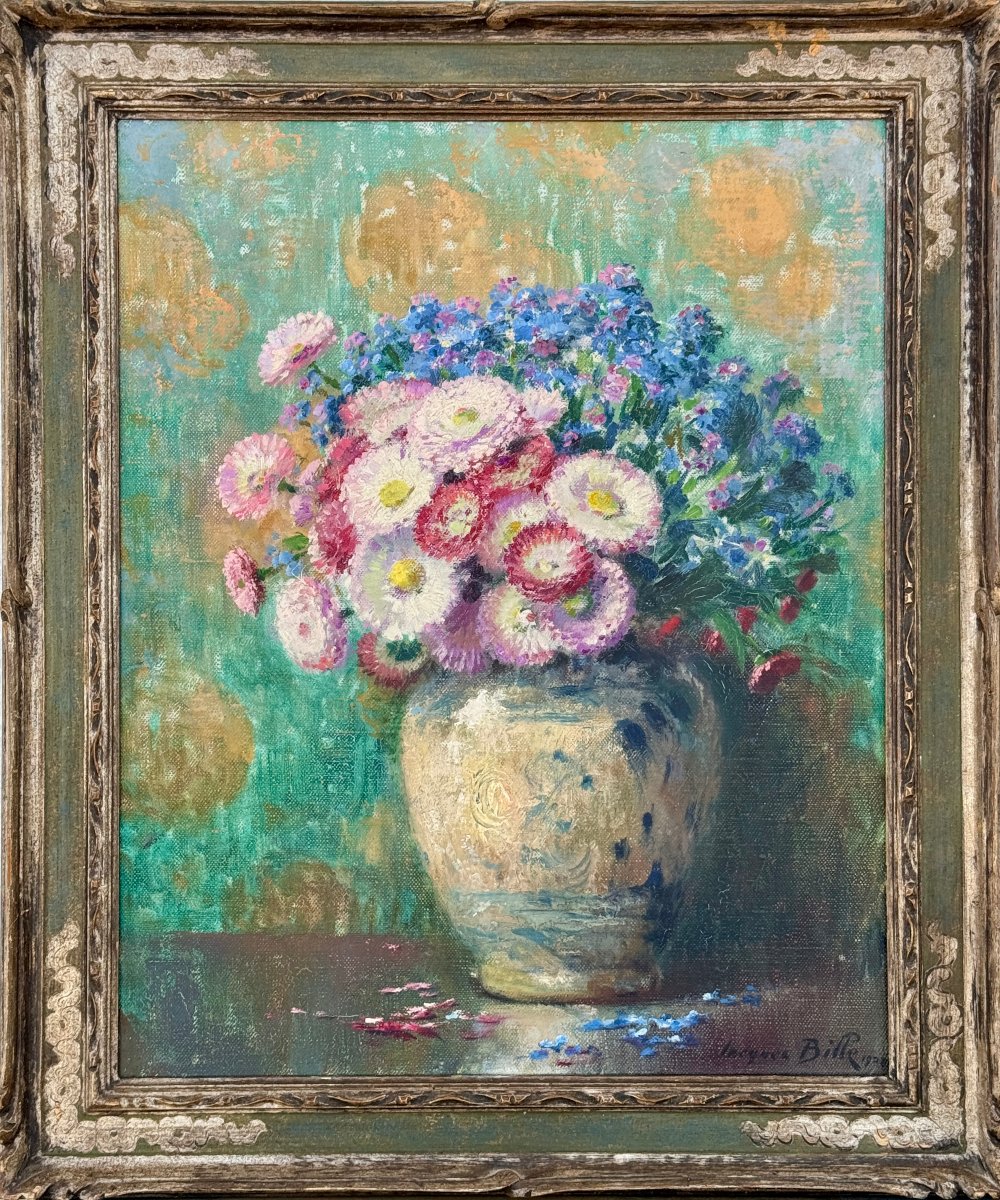 Jacques Bille  - Bouquet Of Daisies And Cornflowers - 1928 - Galerie Georges Petit