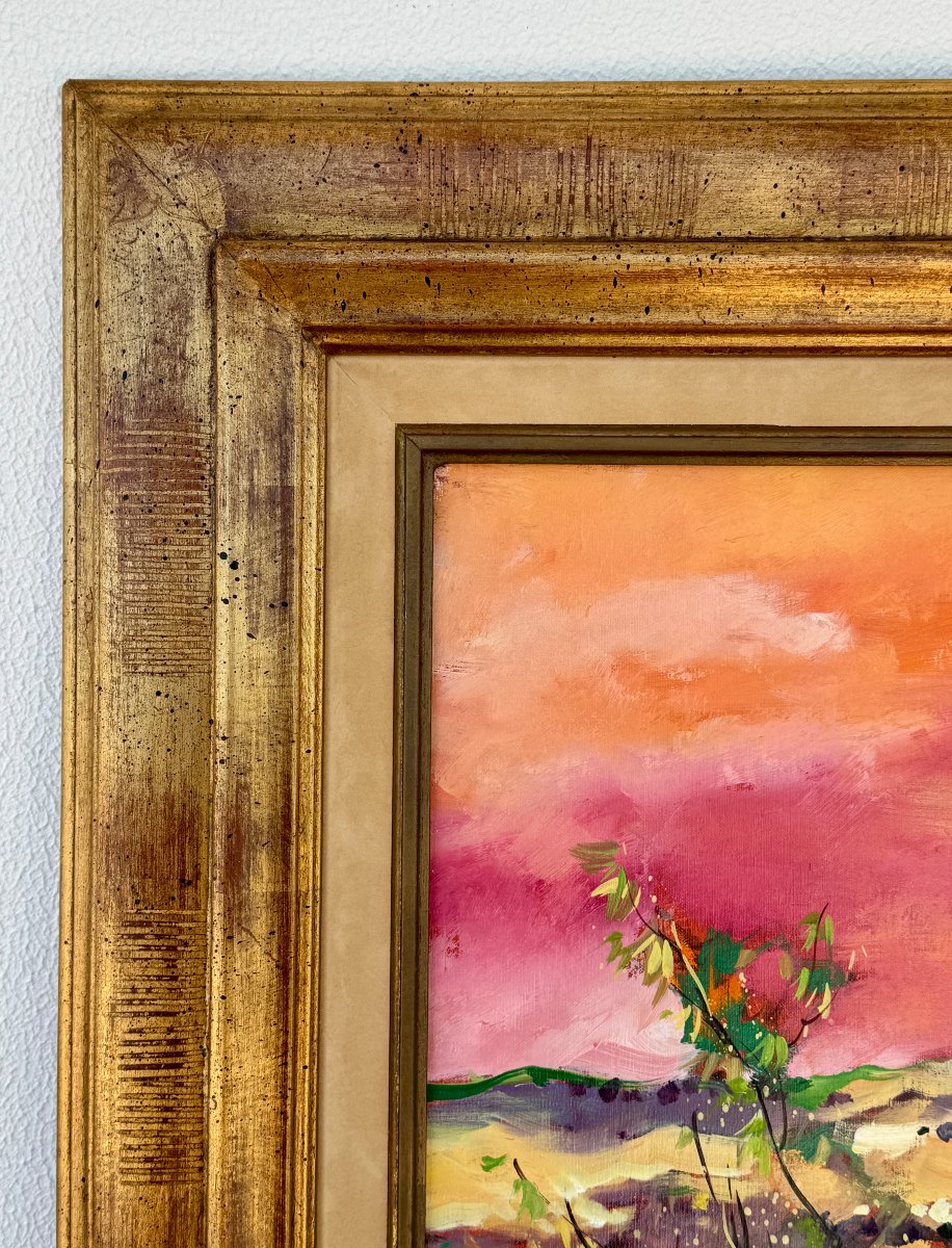 Georges Hosotte (1936) Large Canvas - Orange Spring Sky - 1995 - 100 Cm X 86 Cm-photo-5