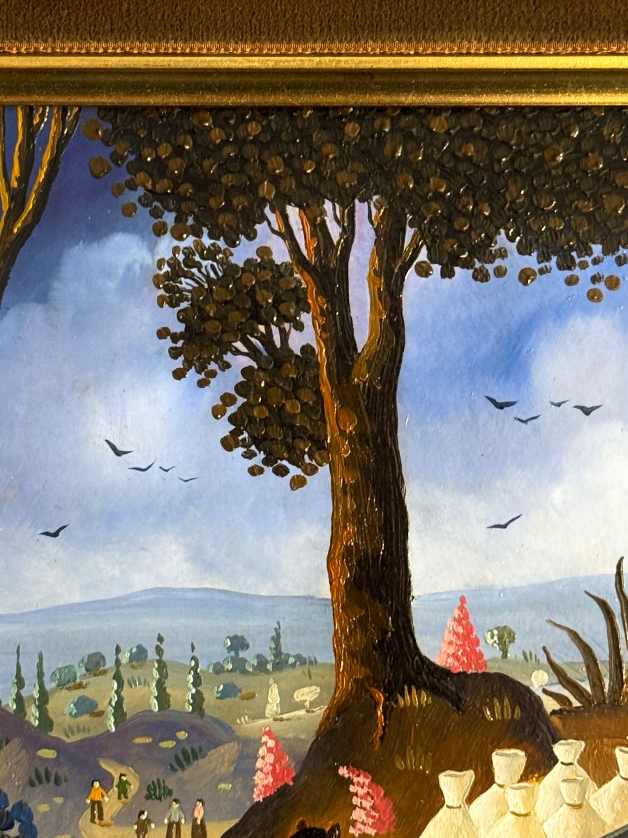 Alain Thomas (1942) Landscape With A Cart - Oil On Panel - Galerie Ariane In La Baule-photo-7