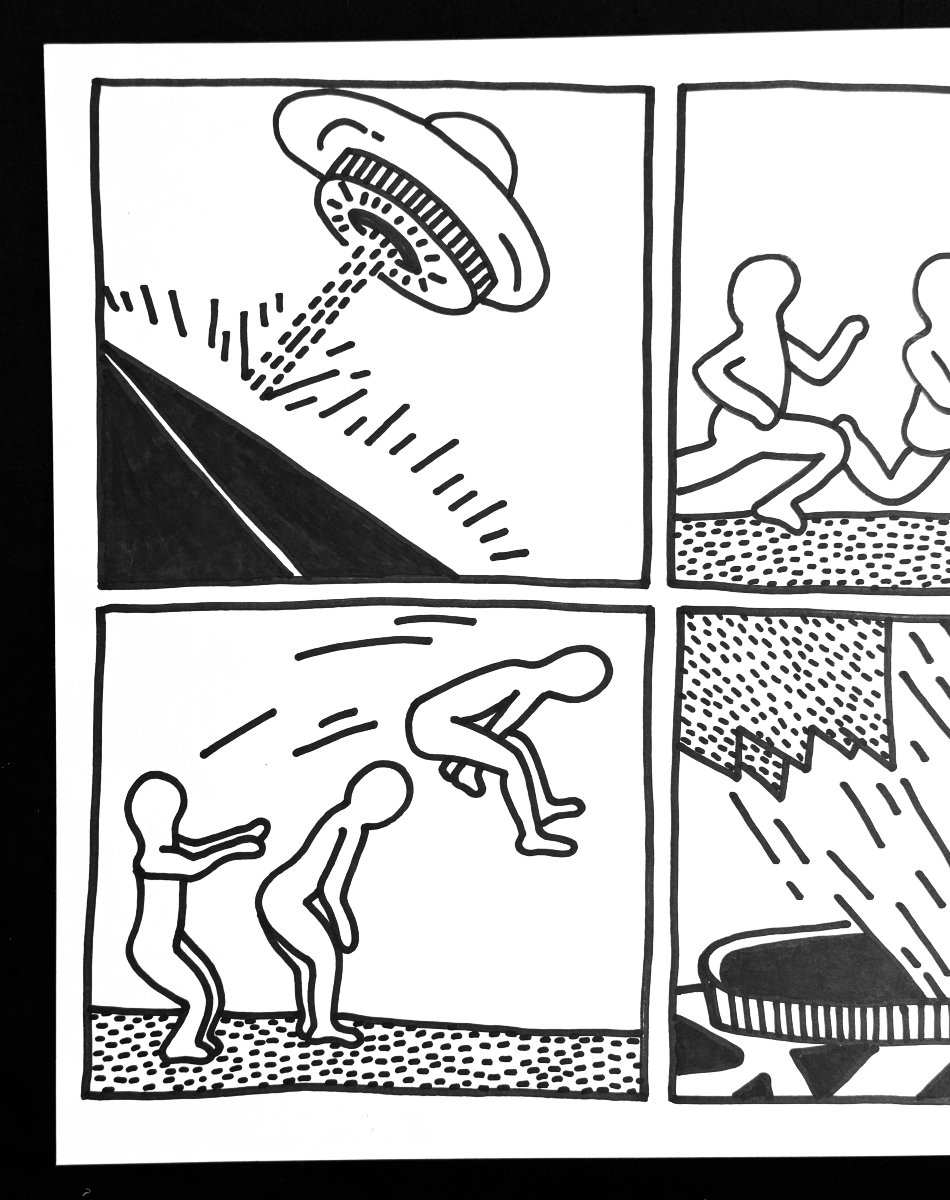 Keith Haring -  Large-scale Marker Drawing -  Certificate From The Haring Foundation-photo-2